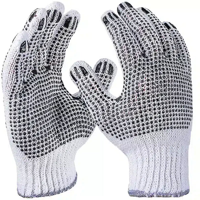 Strickhandschuhe, grob, weiß, beidseitig Noppen 8