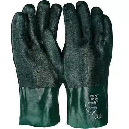PVC Handschuhe "Pirat", grün, 27 cm, geraut 10