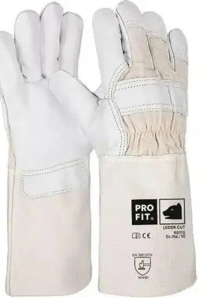 Rindvollleder Schnittschutzhandschuh, "See", Level D, 15cm Stulpe 11