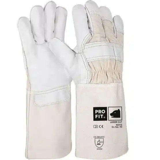 Rindvollleder Schnittschutzhandschuh, "See", Level D, 15cm Stulpe 11