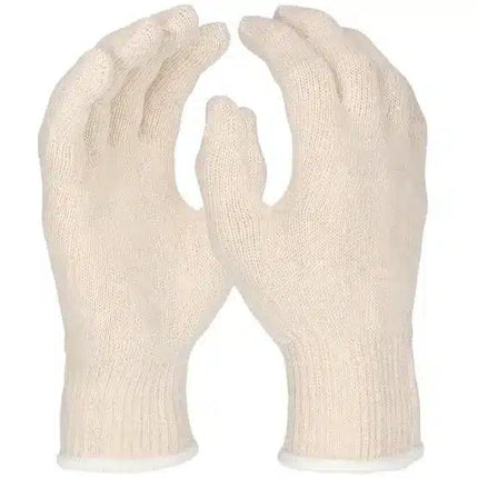 Baumwollhandschuh, Feinstrick, natur, Strickbund 10