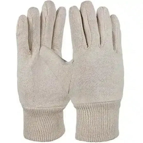 Beige Baumwollhandschuhe, nahtlos, Schutz- und Hygienehandschuhe für Medizin und Pflege