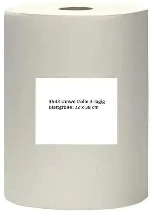 Große 3-lagige Umweltschutz Papierrolle für Hygiene, Blattgröße 22 x 38 cm, neutrales Design