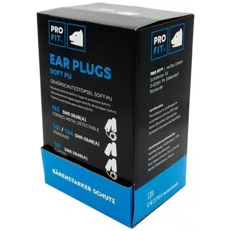 Gehörschutzstöpsel "Prosoft 38", blau, Kordel detektierbar, paarweise, SNR 38 dB