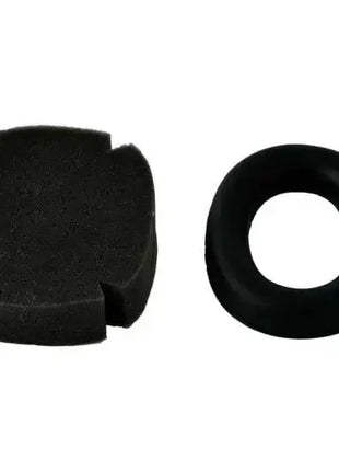 Schwarzes Hygienepolster-Set für medizinischen Gehörschutz, bestehend aus Schaumstoff und Ring.