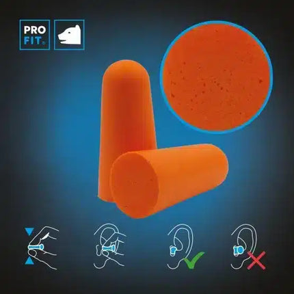 Gehörschutzstöpsel "Prosoft 38", orange, SNR 38 dB, 250 Paar lose/Beutel