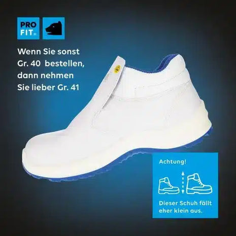 ESD Sicherheitsschuhe S2 "Arctos white mid", hoch