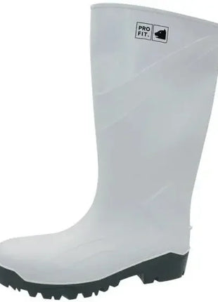 Weißer Gummistiefel mit rutschfester Sohle, Profi-Schutzstiefel für Hygiene und Medizinbereiche