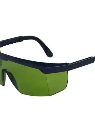Schutzbrille mit grünen Gläsern, stabilem schwarzem Rahmen, ideal für Arbeitsschutz