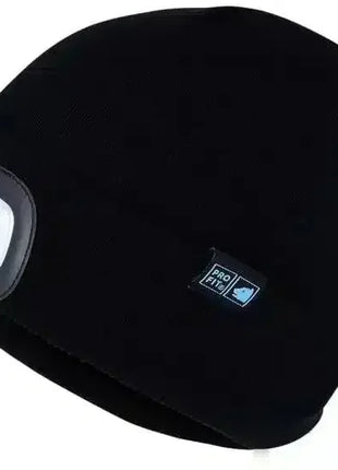Schwarze LED-Mütze mit integriertem Licht, ideal für Outdoor-Aktivitäten und Arbeitsschutz
