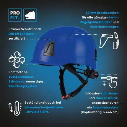 Schutzhelm "Pro Cap D!-Rock" blau
