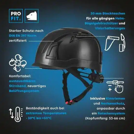Schutzhelm "Pro Cap D!-Rock" schwarz