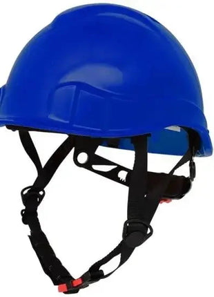 Blauer Schutzhelm mit verstellbarem Kinnriemen, Arbeitsschutz, Sicherheitshelm, PSA