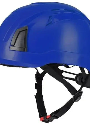 Blauer Sicherheitshelm mit Kinnriemen für Arbeitsschutz, robuste Bauweise, PSA Helm