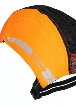 Leichte orange Sicherheitskappe mit reflektierenden Streifen und schwarzem Netzgewebe, PSA
