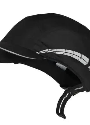 Schwarze Schutzkappe mit reflektierendem Streifen und Kinnriemen, PSA Kopfschutz