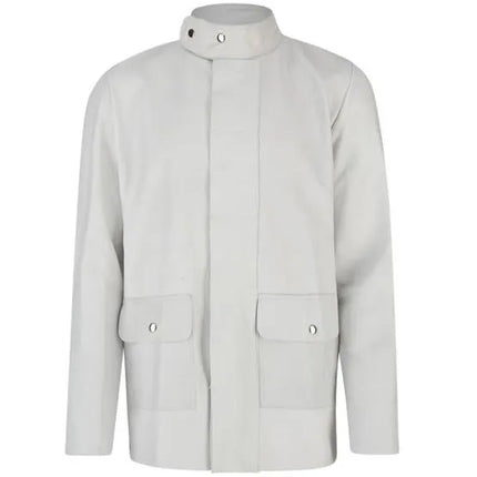 Volllederjacke, mit Druckknöpfen XL