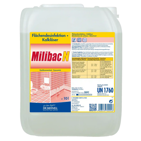 Dr. Schnell Desinfektionsreiniger Milibac N, begrenzt viruzid 10 Liter Kanister