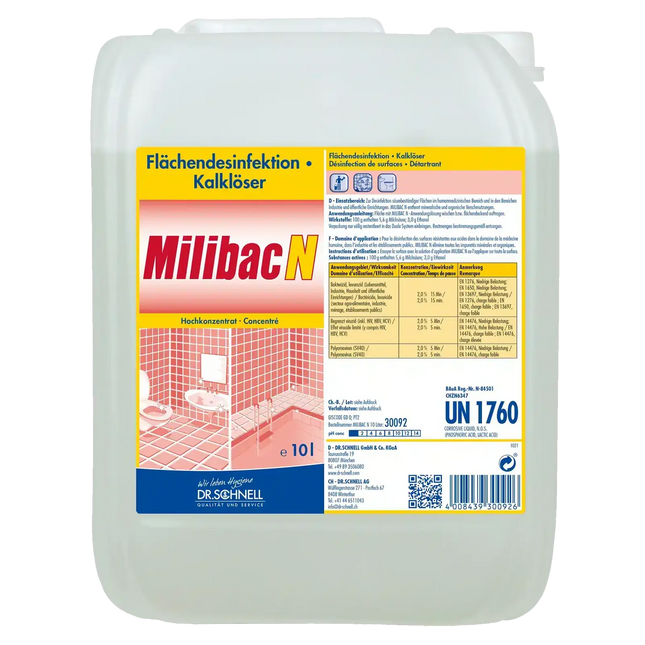 Dr. Schnell Desinfektionsreiniger Milibac N, begrenzt viruzid 10 Liter Kanister