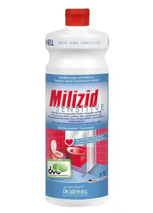 Milizid Sensitive Sanitärreiniger Flasche, Kalklöser für Bad, WC und Dusche, hochkonzentriert