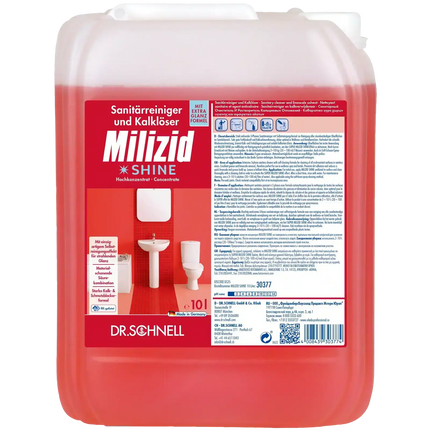 Dr. Schnell MILIZID SHINE | Sanitärreiniger und Kalklöser mit erhöhter Fett - und Kalklösekraft