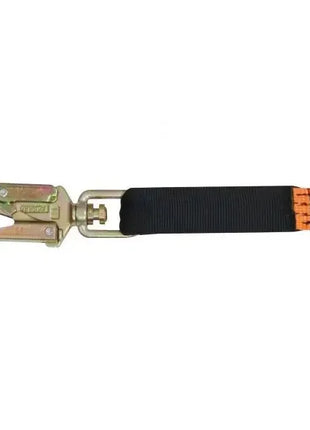 Sicherheitskarabiner mit Gurtband, PSA Verbindungsmittel, Arbeitsschutz, Metallhaken, orange