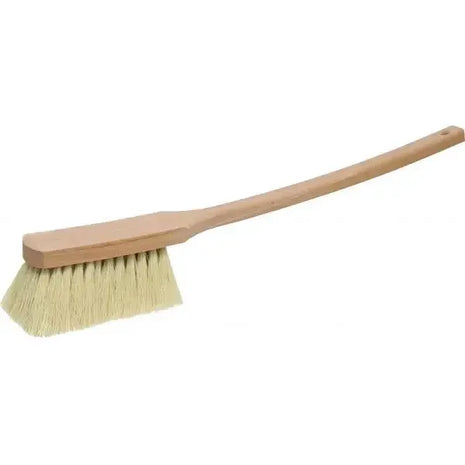 Reinigungsbürste mit langem Holzgriff und hellen Borsten für Hygiene und Pflege