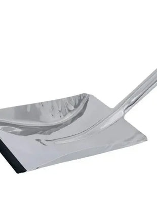 Metallschaufel mit Gummilippe, hygienisch, robuste Kehrschaufel für Reinigung, Edelstahl