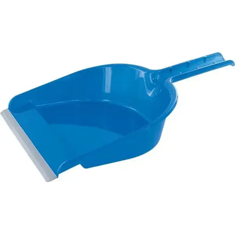 Blaue Kehrschaufel aus Kunststoff mit Griff, Reinigungszubehör für Hygienebereich