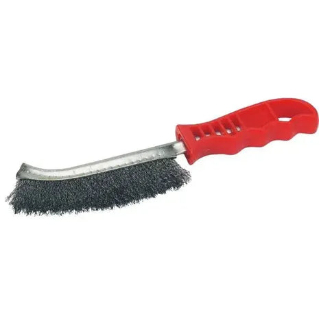 Drahtbürste mit rotem Kunststoffgriff, Reinigungsbürste für Hygiene und Oberflächenreinigung