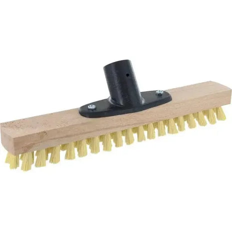 Schrubbbürste mit Holzgriff und harten Borsten zur professionellen Bodenreinigung