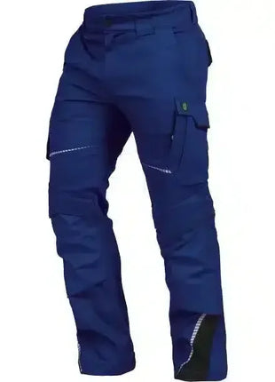 Blaue Arbeitshose mit Seitentaschen und reflektierenden Nähten, strapazierfähig, für Beruf und Handwerk