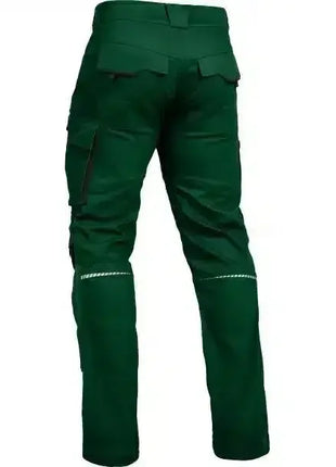 Grüne Arbeitshose mit Taschen, reflektierenden Streifen, robust für Beruf, Hygiene, Schutz