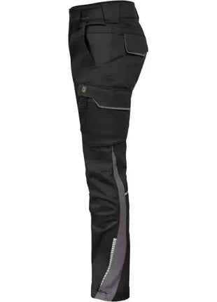 Schwarze Arbeitshose mit Seitentaschen und reflektierenden Streifen, Berufshose Pflege