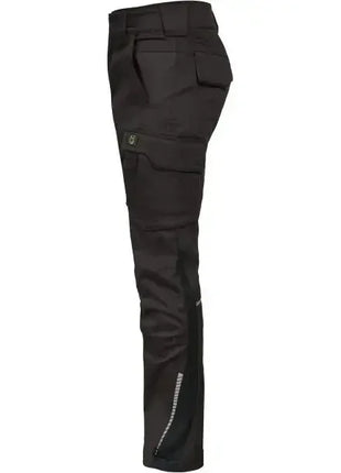 Schwarze Arbeitshose mit Seitentaschen, strapazierfähiges Material, professionelle Berufsbekleidung