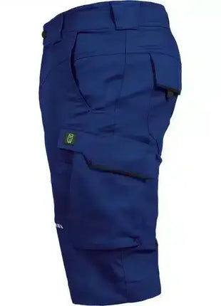 Blaue Arbeitsshorts mit mehreren Taschen, strapazierfähig, für professionelle Hygiene und Pflege