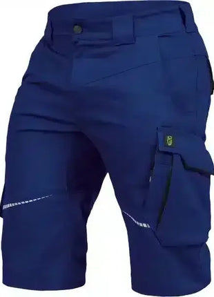 Blaue Arbeitsshorts mit Cargotaschen, robuste Berufsbekleidung für Handwerk und Pflege