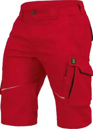 Rote Arbeitsshorts für Herren mit Seitentasche, geeignet für Hygiene- und Medizinberufe