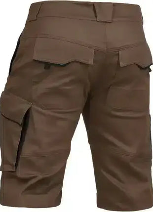 Braune Arbeitsshorts mit Seitentaschen, robuste Herrenbermuda für Handwerk und Pflege