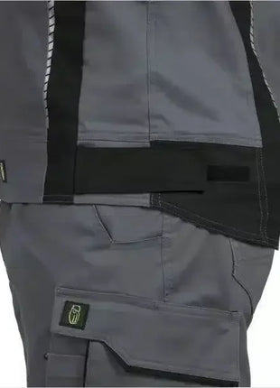 Graue Arbeitshose und Jacke mit Reflektoren, strapazierfähig und für Berufsbekleidung geeignet