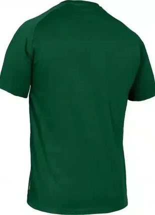 Grünes T-Shirt aus Baumwolle, kurzarm, Rückansicht, Basic-Hygienebekleidung