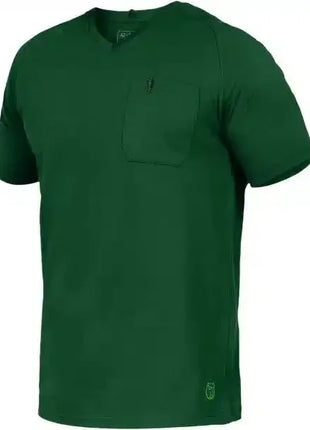 Grünes T-Shirt mit Brusttasche, kurzärmelig, geeignet für Medizin- und Hygienebereich