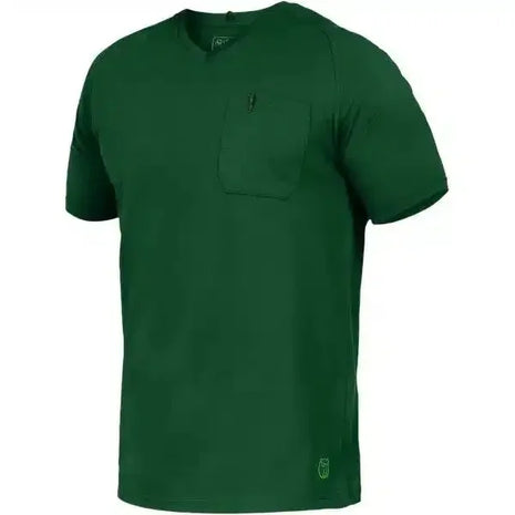 Grünes T-Shirt mit Brusttasche, kurzärmelig, geeignet für Medizin- und Hygienebereich