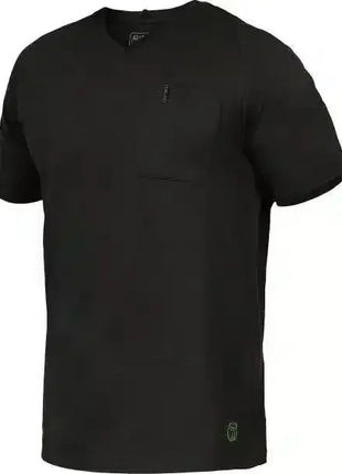 Schwarzes Herren T-Shirt mit Rundhalsausschnitt und Brusttasche, medizinische Berufsbekleidung