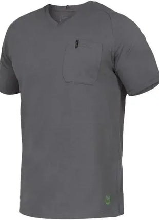 Graues Herren-T-Shirt mit Brusttasche, kurzarm, klassischer Schnitt, hygienisch, medizinisch