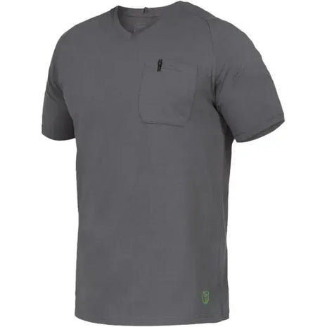 Graues Herren-T-Shirt mit Brusttasche, kurzärmlig, klassischer Schnitt