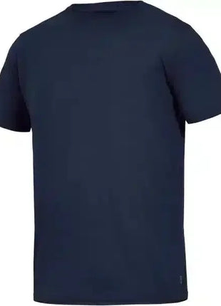 Dunkelblaues Herren T-Shirt, kurzärmelig, Rückansicht, schlichtes Basic-Oberteil