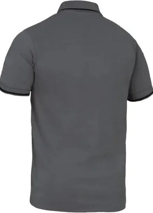 Dunkelgraues Polo-Shirt mit kurzen Ärmeln, Rückansicht, professionelle Berufsbekleidung