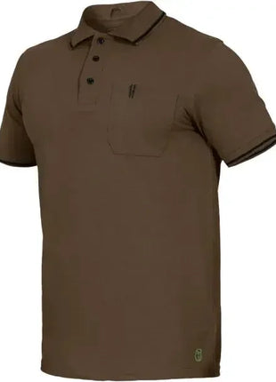 Braunes Poloshirt mit Brusttasche, Kurzarm, klassischer Kragen, für Herren