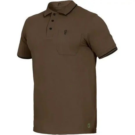 Braunes Poloshirt mit Brusttasche, Kurzarm, klassischer Kragen, für Herren
